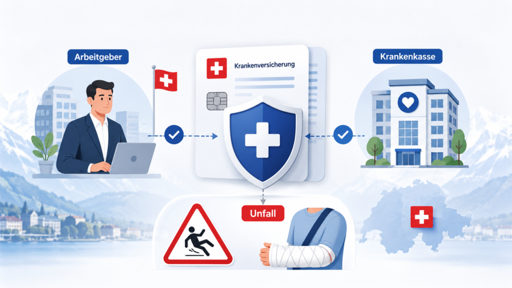 Unfalldeckung Krankenkasse in der Schweiz