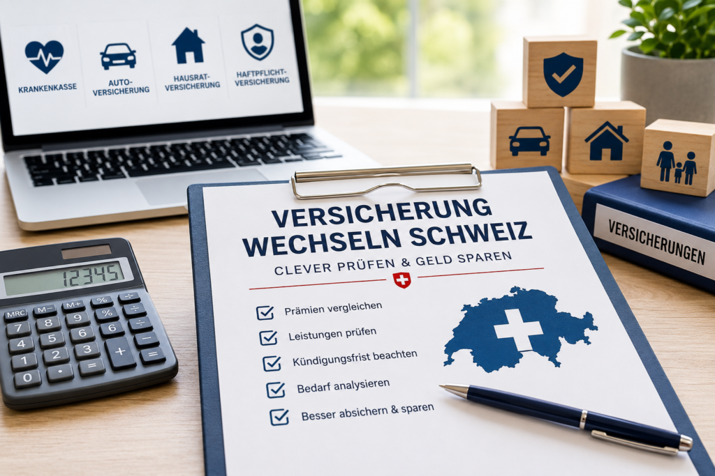 Versicherung wechseln Schweiz mit Checkliste zu Prämien Leistungen Kündigungsfrist und Absicherung